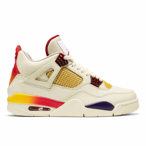 کفش کتونی وارداتی نایک ایر جردن 4 رترو Nike Air Jordan 4 Retro (سفید و رنگی)