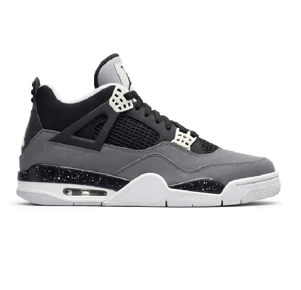 کفش کتونی وارداتی نایک ایر جردن 4 رترو Nike Air Jordan 4 Retro (طوسی و مشکی)