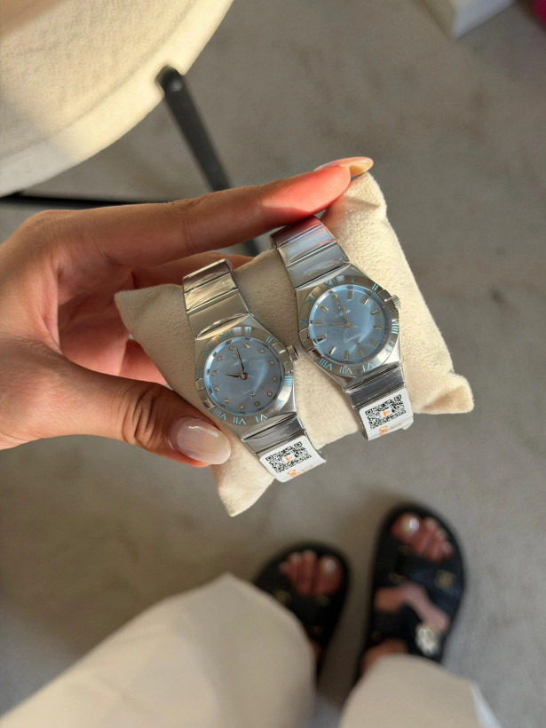 ساعت وارداتی (موتور ژاپن) امگا کانسلیشن Omega Constellation زنانه آبی