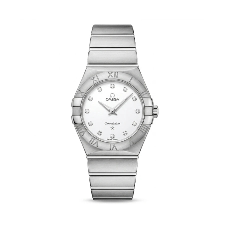 ساعت وارداتی (موتور ژاپن) امگا کانسلیشن Omega Constellation زنانه سفید نگین دار