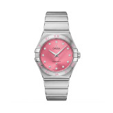 ساعت وارداتی (موتور ژاپن) امگا کانسلیشن Omega Constellation زنانه صورتی نگین دار