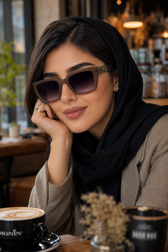 عینک آفتابی وارداتی گوچی Gucci فریم کائوچویی (Square Oversized GG)