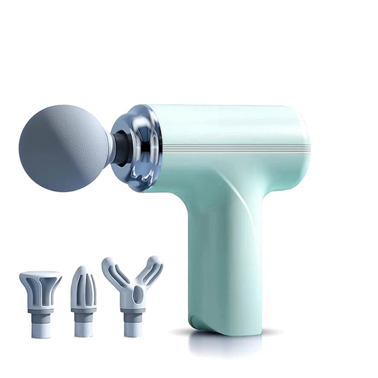 مینی ماساژور تفنگی شارژی فیروزه ای (Mini Massage Gun) جعبه کوچک اورجینال