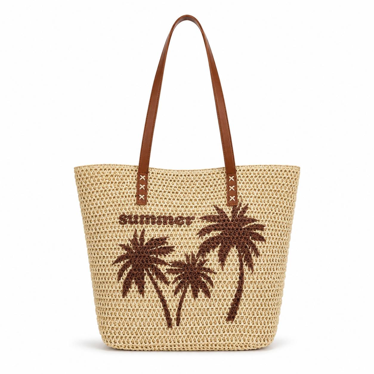 کیف وارداتی حصیری دوشی زنانه مدل توت بگ Tote Shoulder Bag (روشن 975)