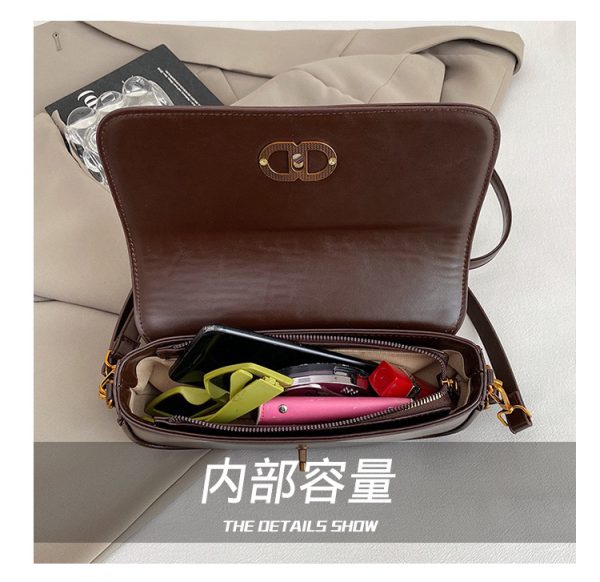 کیف وارداتی دستی و دوشی زنانه مدل باگت جیر Baguette Shoulder Bag (قهوهای روشن 956)