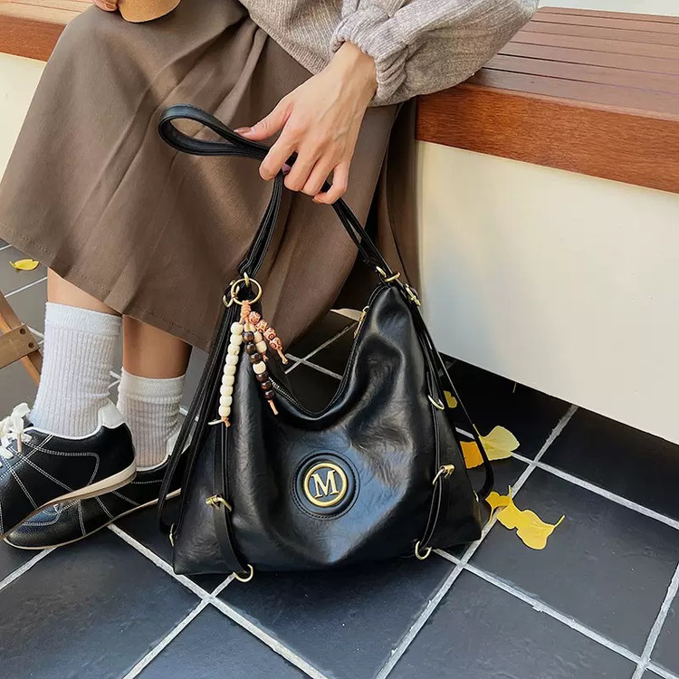 کیف دوشی و دستی بزرگ زنانه طرح Hobo مدل M-Luxury (مشکی 959)