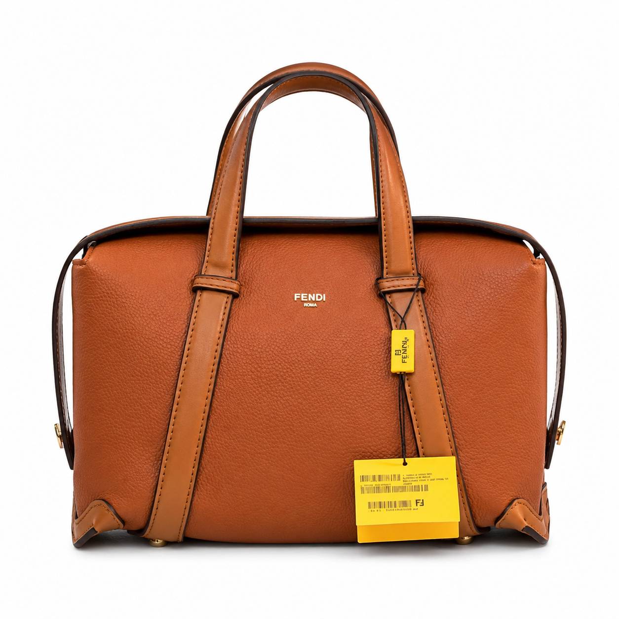 کیف وارداتی دستی و دوشی زنانه فندی Fendi مدل بوستان (Bowling) _ V قهوه ای روشن