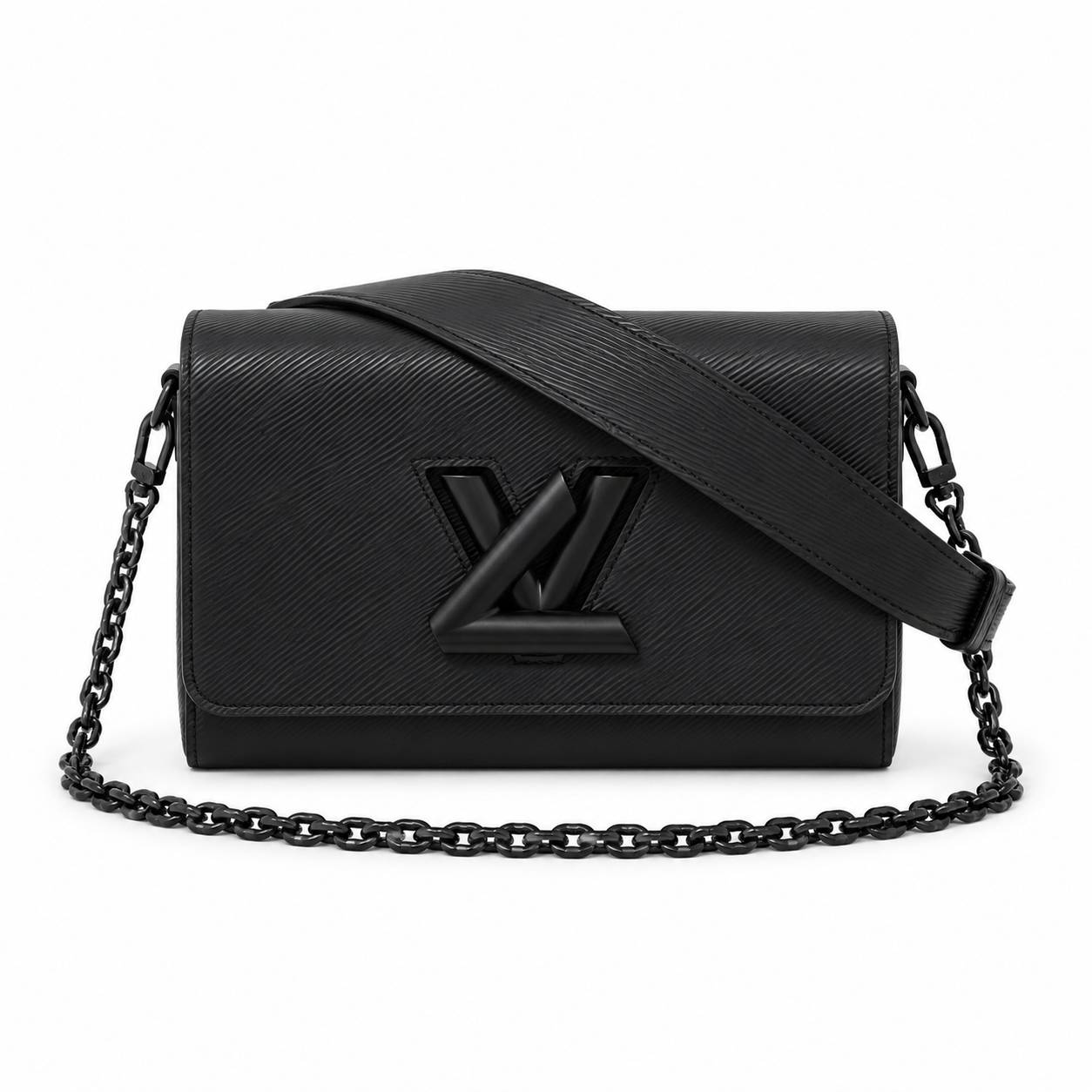 کیف وارداتی دوشی مجلسی زنانه لویی ویتون (Louis Vuitton) مدل Twist با قفل چرخشی لوکس _ V مشکی