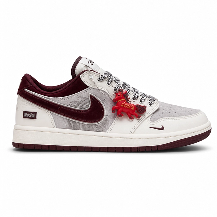 کفش کتانی وارداتی نایک Nike ایر جردن لو طرح تراویس اسکات (قرمز تیره)
