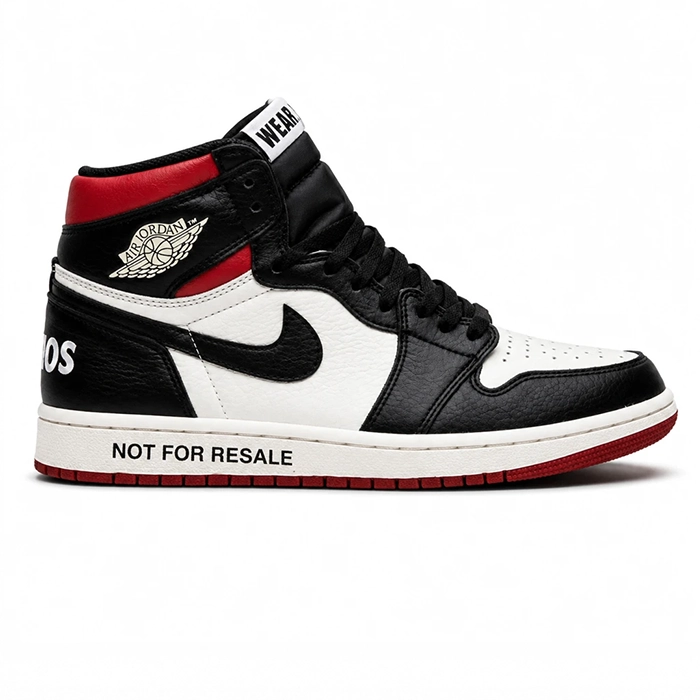 کفش کتانی وارداتی نایک Nike ایر جردن Nike Air Jordan 1 (مشکی سفید قرمز)