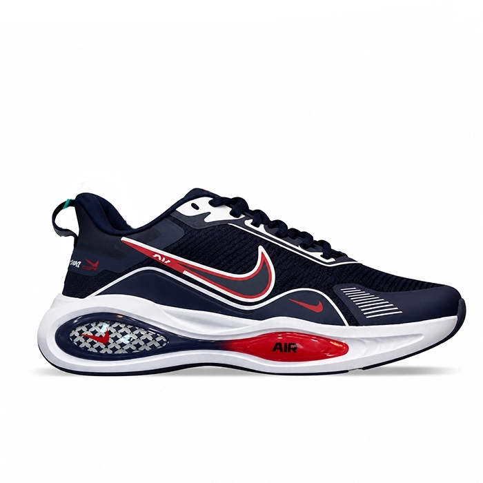 کفش کتانی وارداتی اسپرت مردانه نایک مدل ایر فلو Nike Air Flow (سرمه ای سفید)
