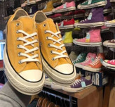 کفش کتانی وارداتی ساق کوتاه کنفی مدل آل استار All Star (زرد)