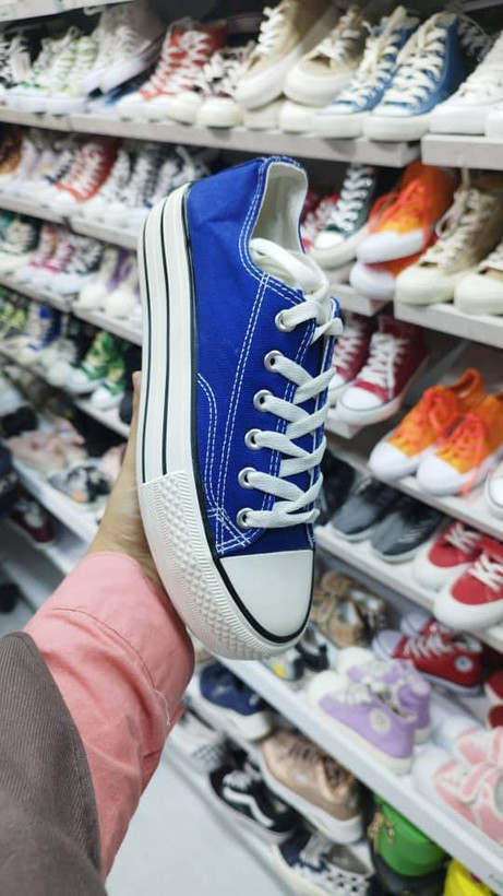 کفش کتانی وارداتی ساق کوتاه کنفی مدل آل استار All Star (آبی)
