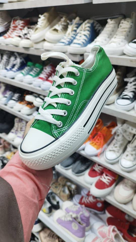 کفش کتانی وارداتی ساق کوتاه کنفی مدل آل استار All Star (سبز)