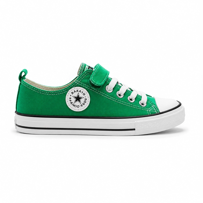 کفش کتانی وارداتی ساق کوتاه کنفی چسب دار مدل آل استار All Star (سبز)