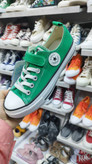 کفش کتانی وارداتی ساق کوتاه کنفی چسب دار مدل آل استار All Star (سبز)
