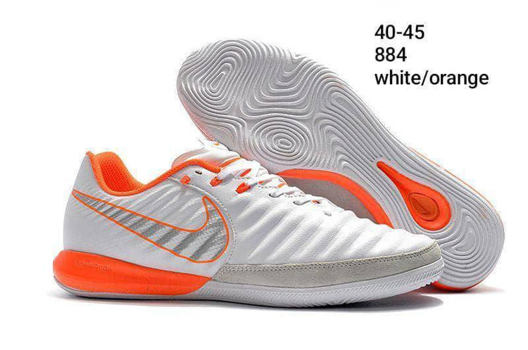 کفش وارداتی فوتسال نایک لونارگتو مدل Nike Lunar Gato (سفید نارنجی)