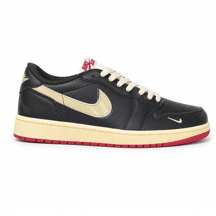 کفش کتانی وارداتی نایک ایر جردن 1 لو Nike Air Jordan 1 Low (مشکی کرم)