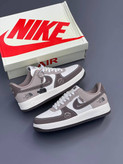 کفش کتانی وارداتی نایک ایر جردن 1 لو نورث فیس Nike Air Jordan 1 Low (قهوه ای سفید)