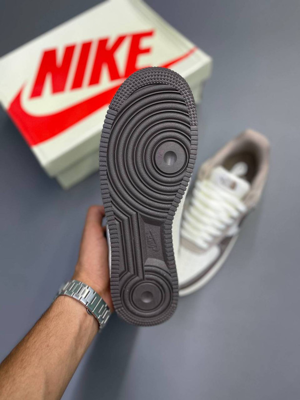 کفش کتانی وارداتی نایک ایر جردن 1 لو نورث فیس Nike Air Jordan 1 Low (قهوه ای سفید)