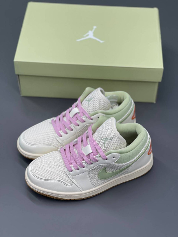 کفش کتانی وارداتی نایک ایر جردن 1 لو Nike Air Jordan 1 Low (سفید سبز)