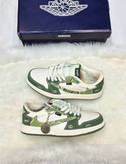 کفش کتانی وارداتی اسپرت جردن 1 لو طرح گوچی Air Jordan 1 Low Gucci (سفید و سبز زیتونی)