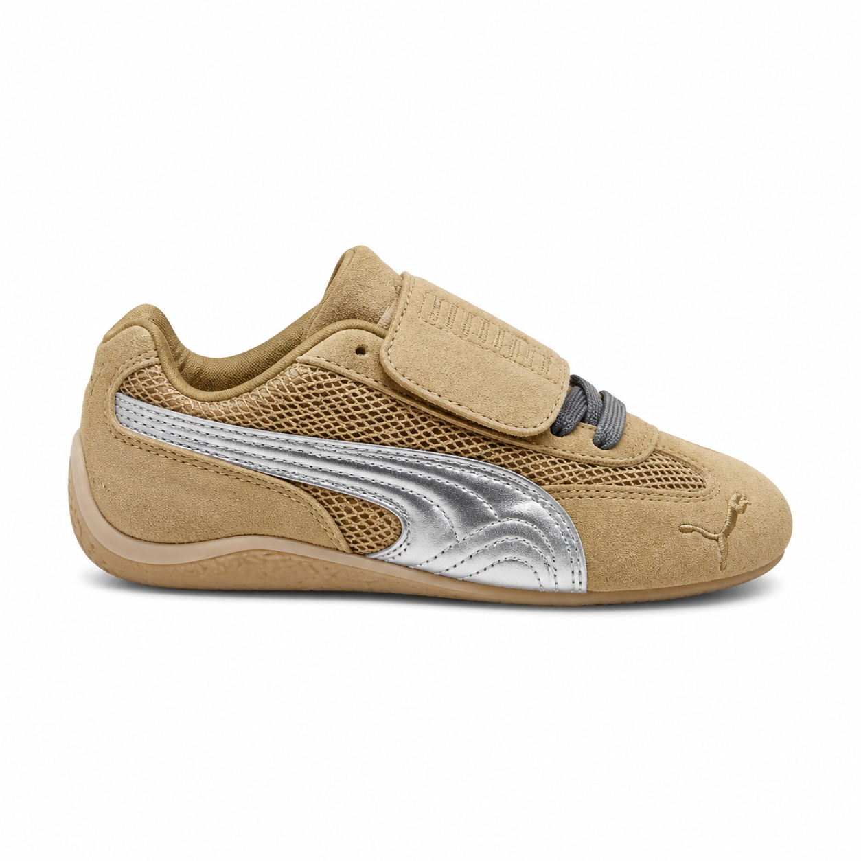 کفش کتانی وارداتی پوما ماسترو Puma Mostro (مشکی کرم با نوار نقره‌ای)
