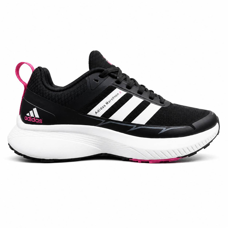 کفش کتونی وارداتی آدیداس رانینگ Adidas Running (مشکی جزئیات صورتی)