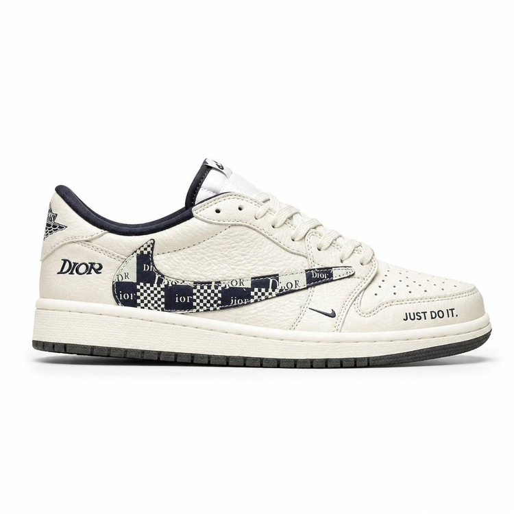 کفش کتانی وارداتی نایک ایر جردن طرح دیور Nike Air Jordan 1 Low Dior Custom