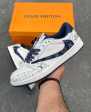 کفش کتانی وارداتی نایک ایر جردن 1 لو مدل تراویس اسکات طرح لوئی ویتون Nike Air Jordan 1 Low Travis Scott x Louis Vuitton Custom