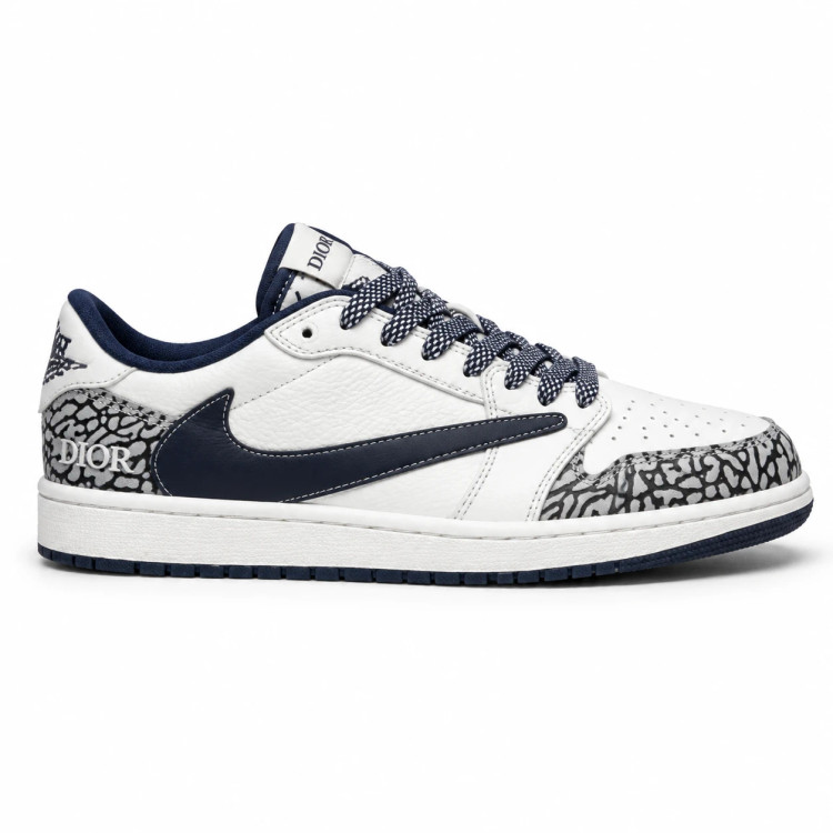 کفش کتانی وارداتی نایک ایر جردن 1 لو تراویس اسکات دیور سرمهای Nike Air Jordan 1 Low