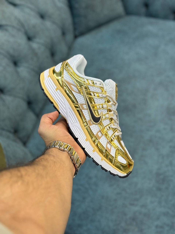 کفش کتانی وارداتی نایک مدل Nike P 6000 پیادهروی روزانه استایلهای خیابانی (طلایی)
