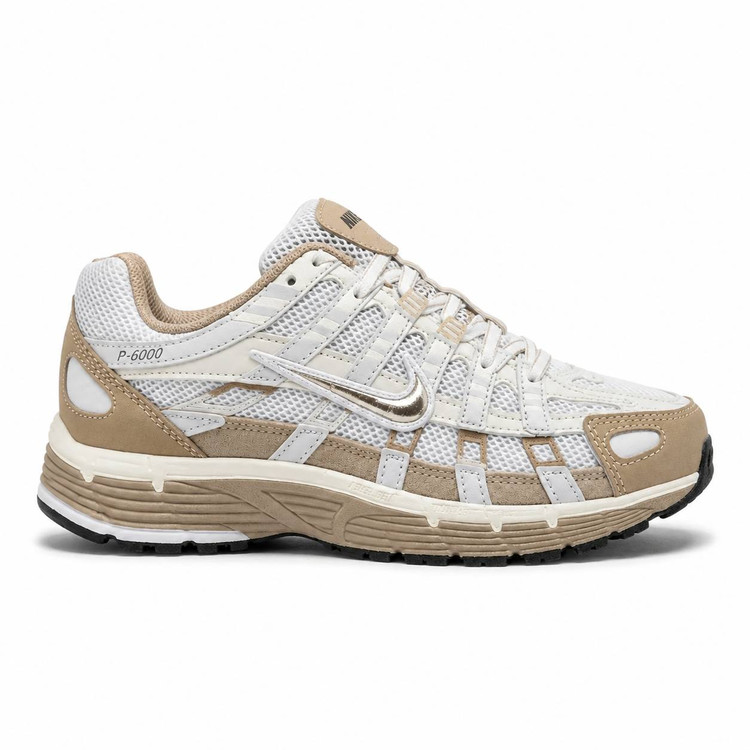 کفش کتانی وارداتی نایک مدل Nike P 6000 پیادهروی روزانه استایلهای خیابانی (خاکی روشن)