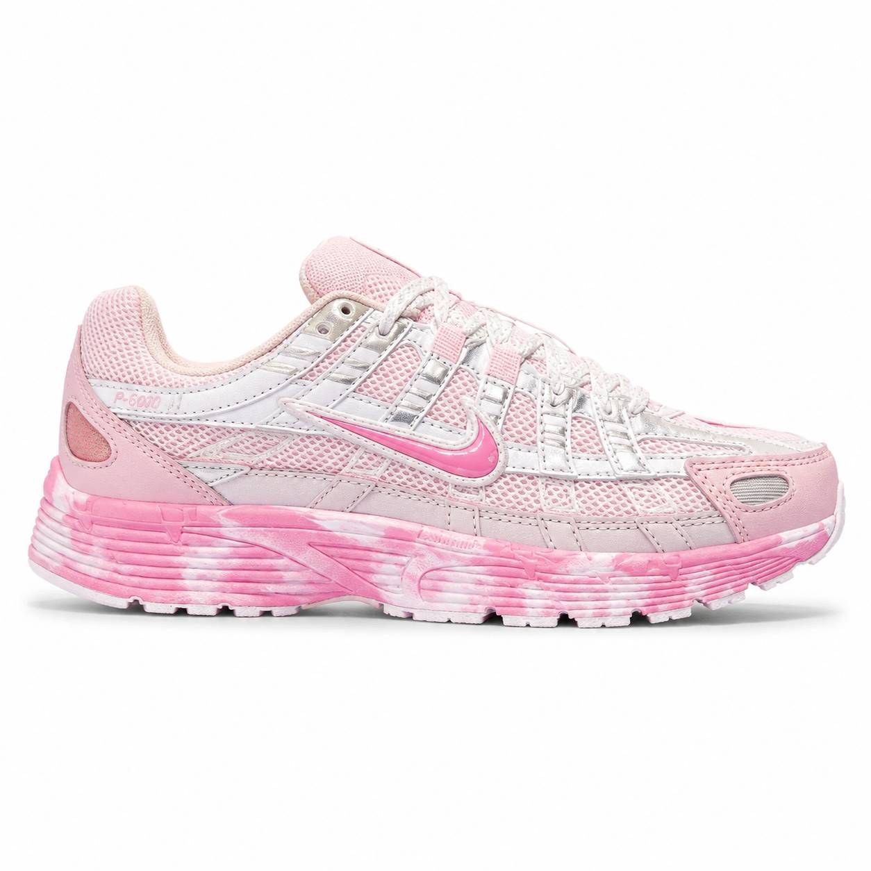 کفش کتانی وارداتی نایک مدل Nike P 6000 پیاده‌روی روزانه استایل‌های خیابانی (سفید صورتی)