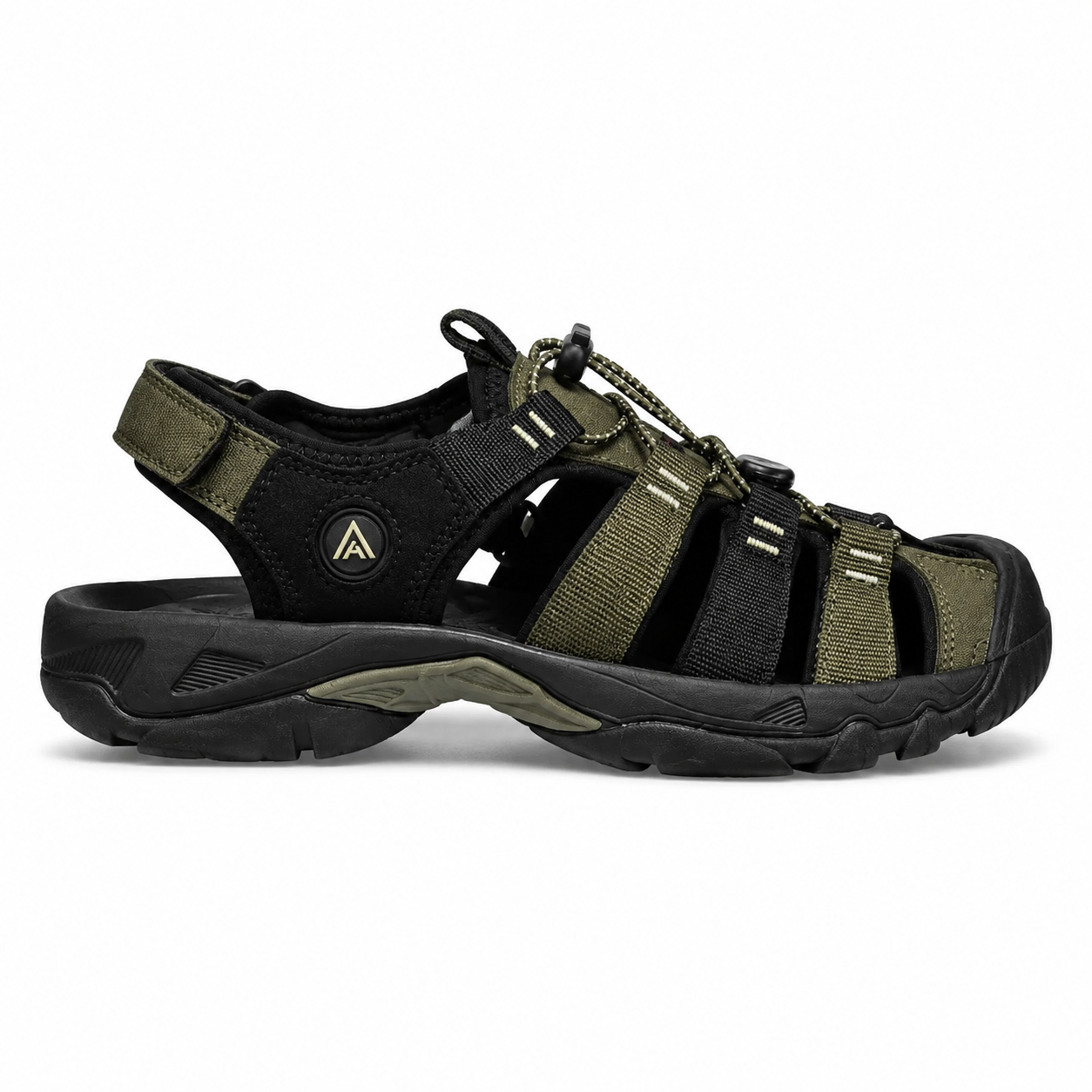 صندل اسپرت هامتو HUMTTO جلو بسته مخصوص آبنوردی پیاده روی و طبیعتگردی (سبز زیتونی ارتشى و مشکی) اورجینال