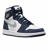کفش وارداتی نایک ایر جردن 1 ساق بلند Nike Air Jordan High سرمه ای سفید نقره ای