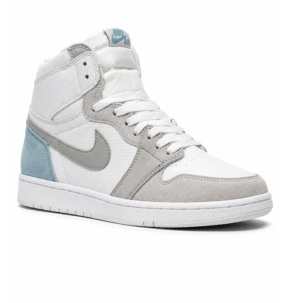 کفش وارداتی نایک ایر جردن 1( Nike Air Jordan1 ) سفید طوسی آبی
