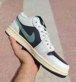 کفش وارداتی نایک ایر جردن 1 ( Nike Air Jordan 1 ) مشکی سفید کفی کرم