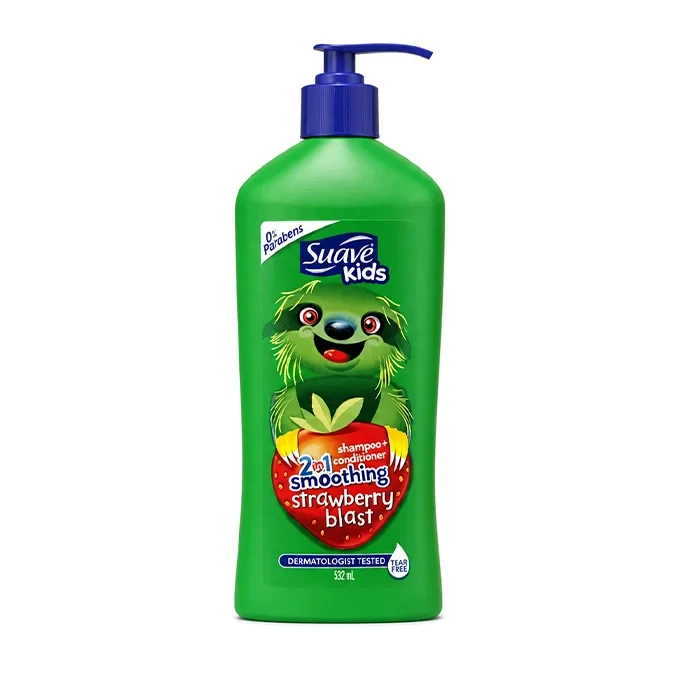 شامپو بدون اشک کودک سواو Suave Kids مدل Strawberry Blast دوکاره حجم ۵۳۲ میلی‌لیتر (اورجینال)
